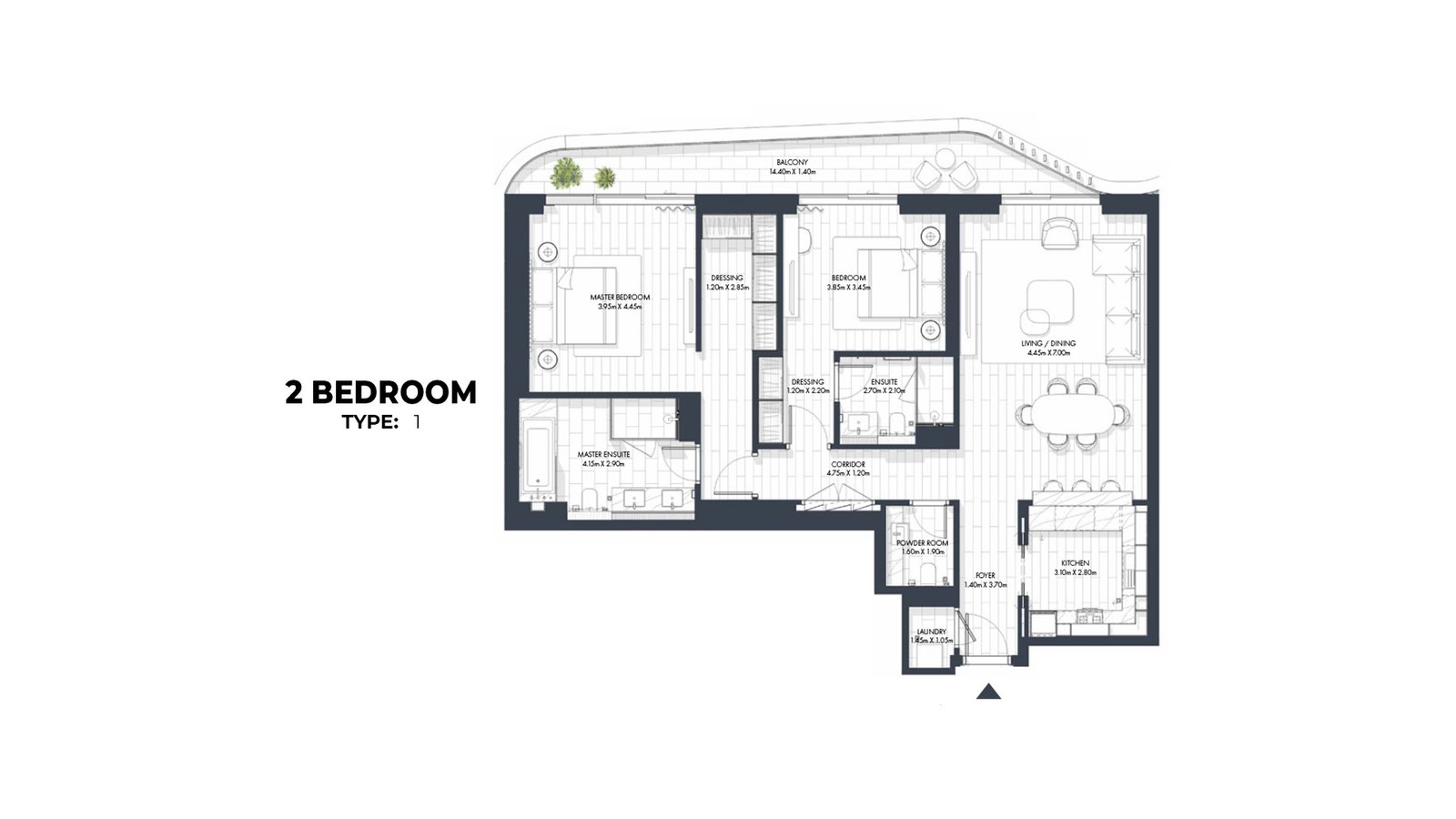 2 BR - Type 1